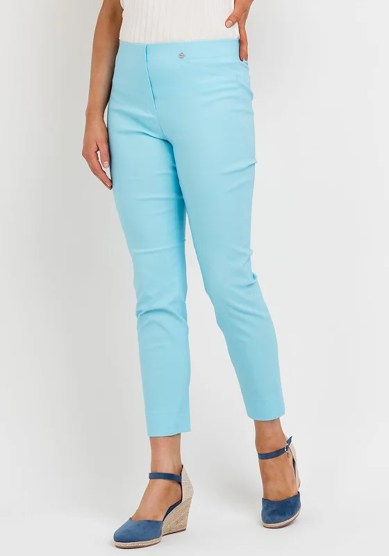 Robell Rose 09 Super Slim Trousers, Pacific Turquoise Trousers Velvet Soft