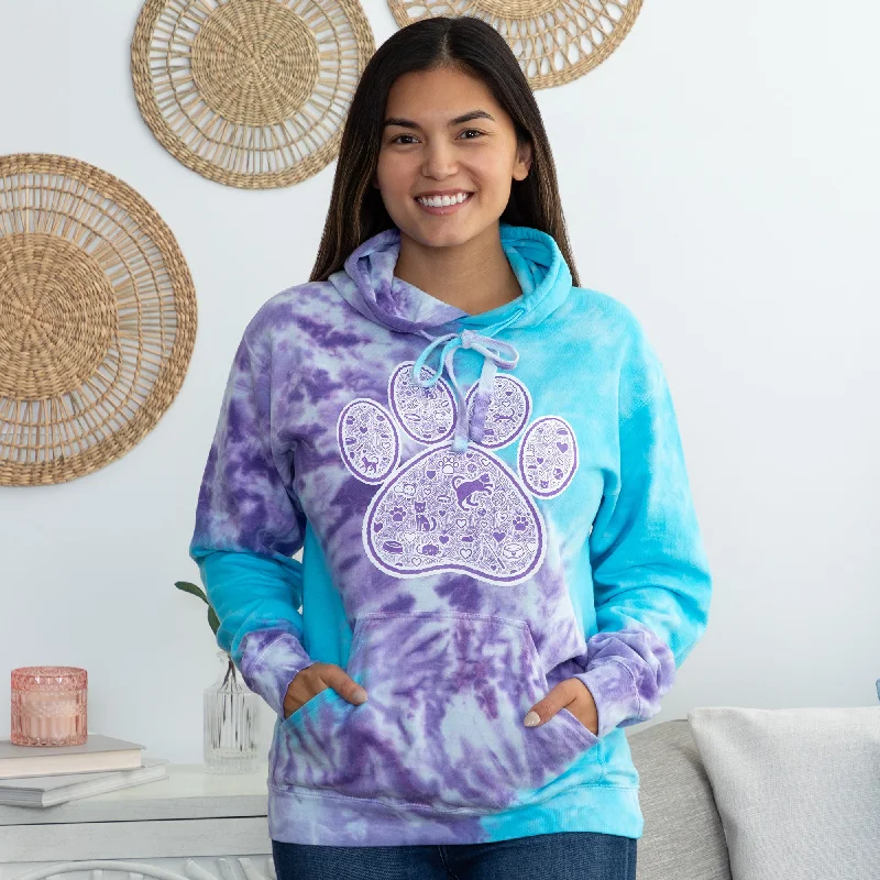 Tie-Dye Pet Hoodie Hoodie with Raw Hem Edgy Unfinished