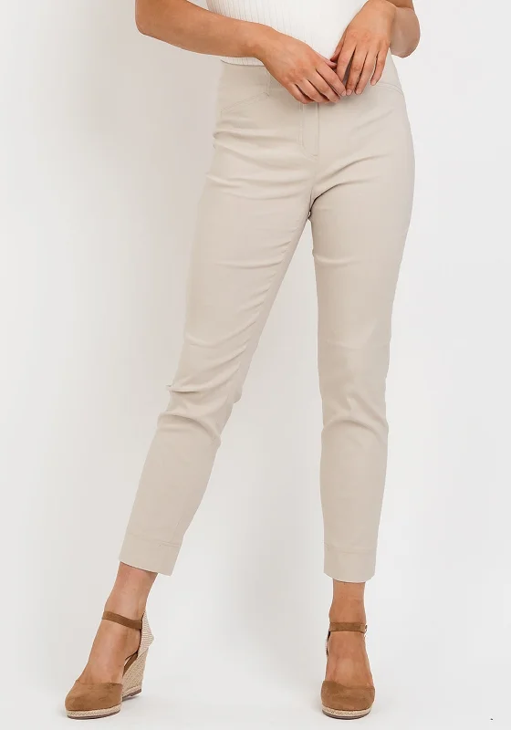 Robell Rose 09 Super Slim Trousers, Beige Trousers Denim Blue