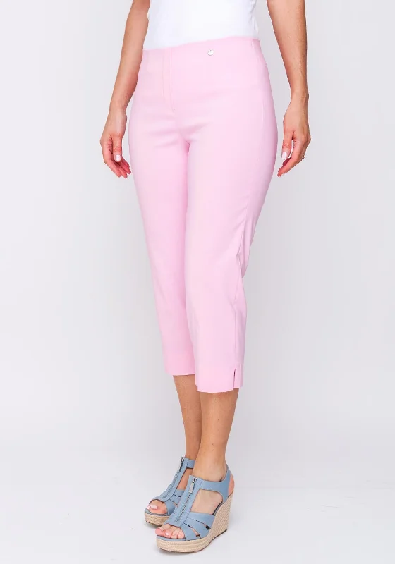 Robell Marie 07 Stretch Crop Trouser, Soft Rose Trousers Tapered Slim Fit