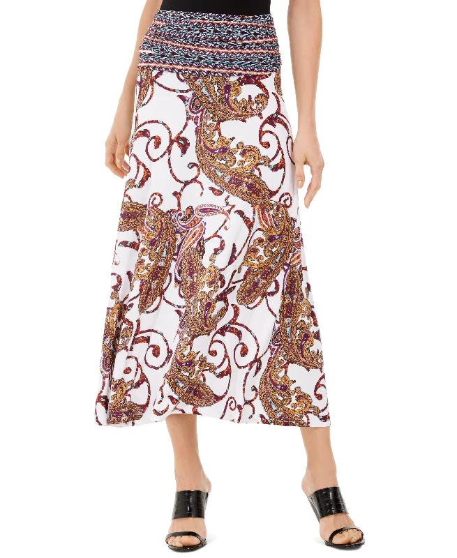 Printed Convertible Maxi Skirt high slit skirt