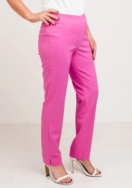 Robell Marie Stretch Slim Fit Trousers, Pink Trousers Fall Fleece