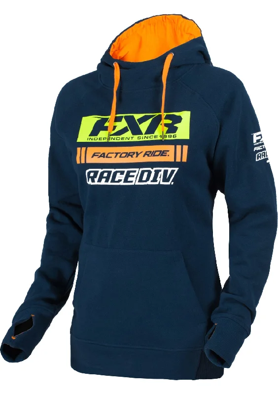 W Race Division Pullover Hoodie Hoodie with Back Slit Movement Comfort