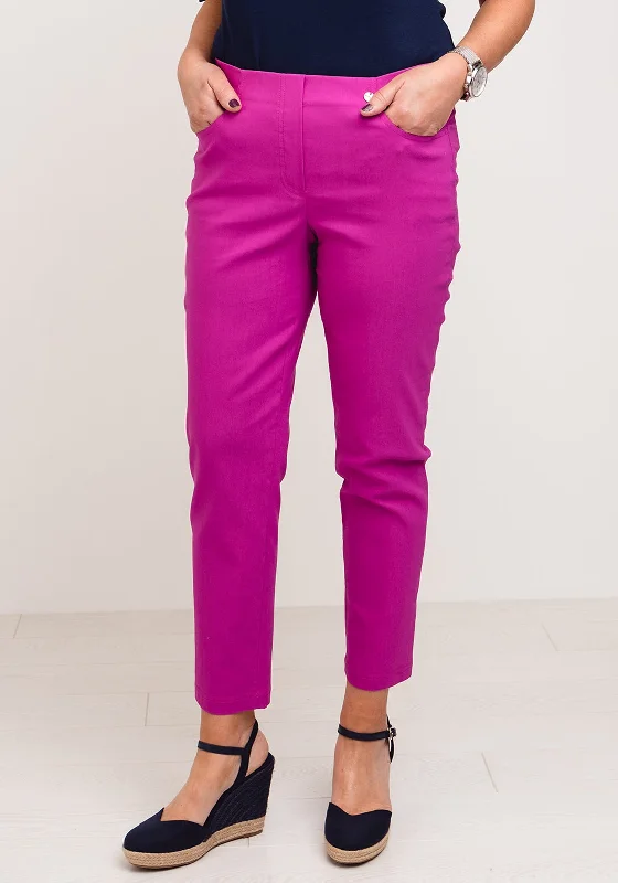 Robell Bella 09 Slim Cropped Trousers, Orchid Pink Trousers Occasion Special