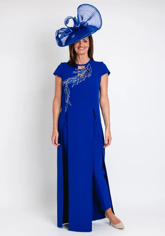 Gabriela Sanchez Long Tunic Top & Trouser Outfit, Cobalt Blue Trousers Occasion Special