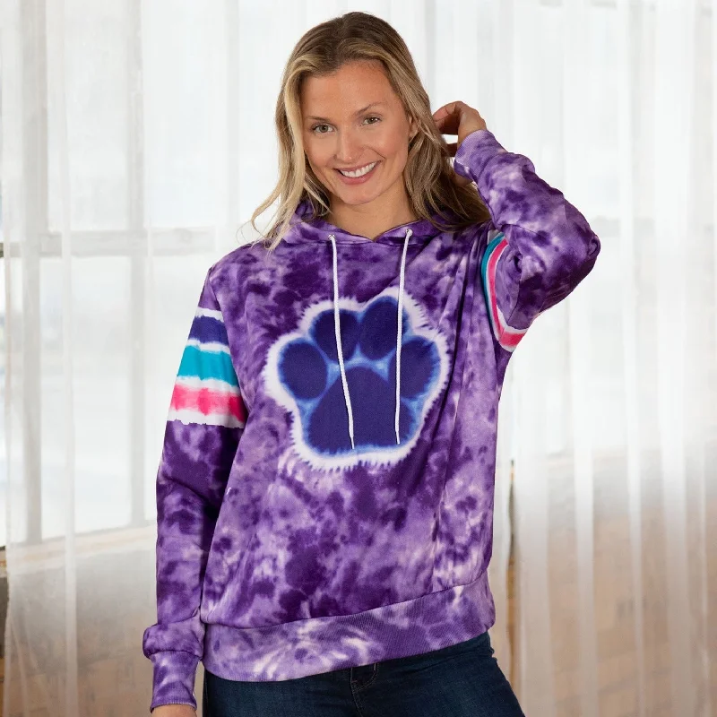 Paw Tie-Dye Stripe Lightweight Hoodie Hoodie Jacket Zipper Layering