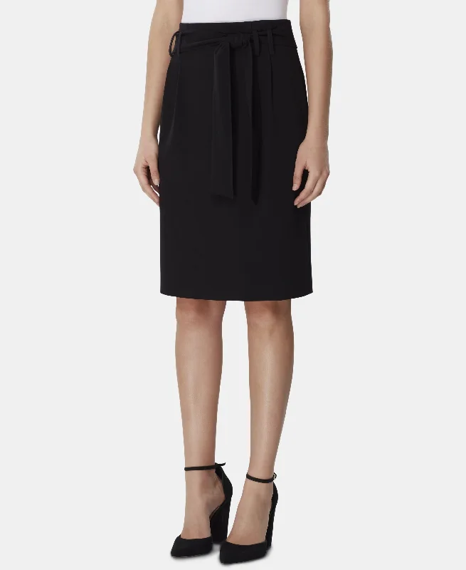 Tahari Asl Tie Waist Stretch Skirt leather skirt refined