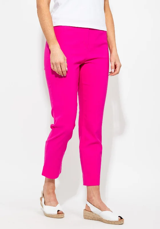 Robell Rose 09 Super Slim Trousers, Fuchsia Pink Trousers Culottes Wide Leg