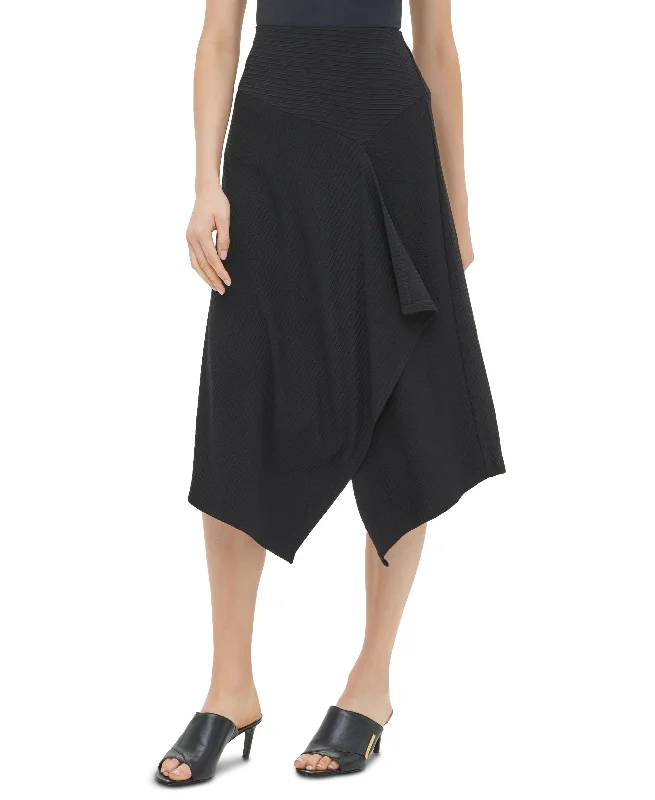 Calvin Klein Textured Asymmetrical Skirt wool skirt thick