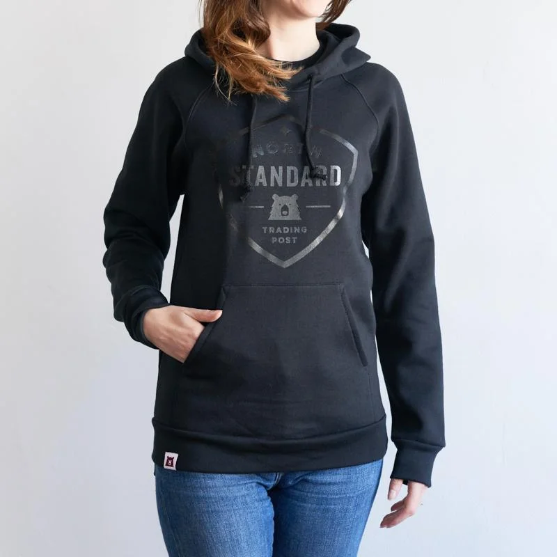 Shield Pop Over Hoodie (Black + Black) Hoodie with Gradient Ombre Colorful