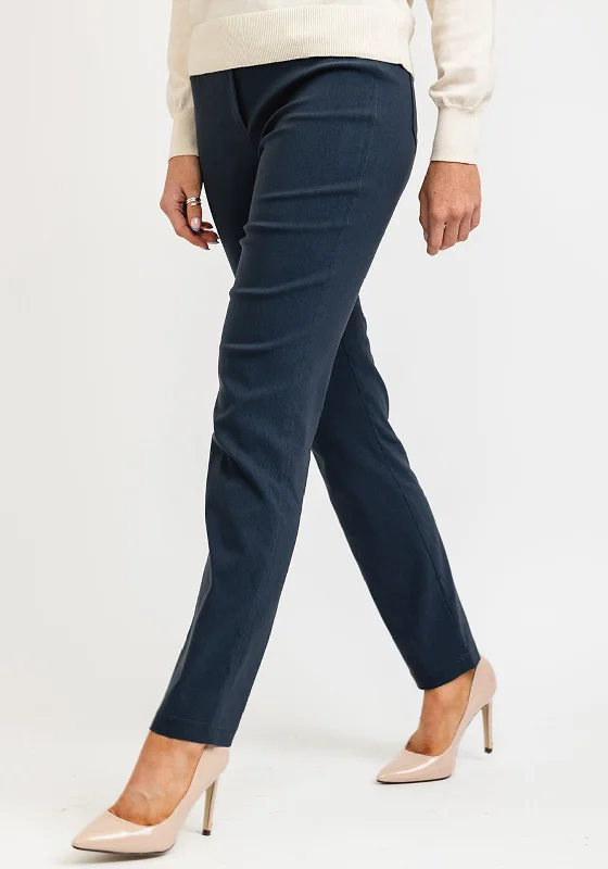 Robell Bella Full Length Slim Leg Trousers, Lead Grey Trousers luxurious premium