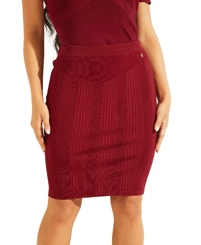 Guess Womens Alcosta Ribbed Bodycon Skirt wool skirt breathable