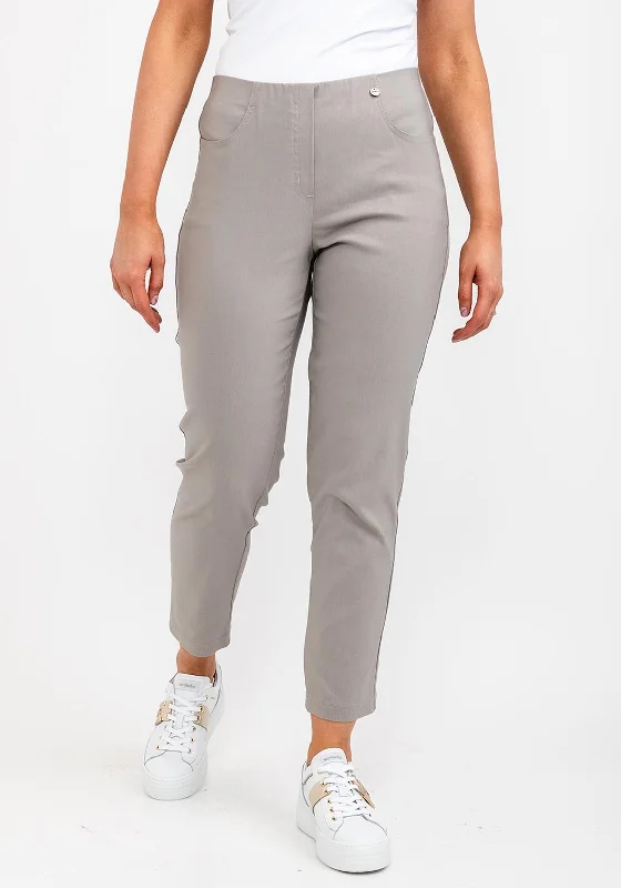 Robell Bella 09 Ankle Grazer Trousers, Light Taupe Trousers Essential Wardrobe