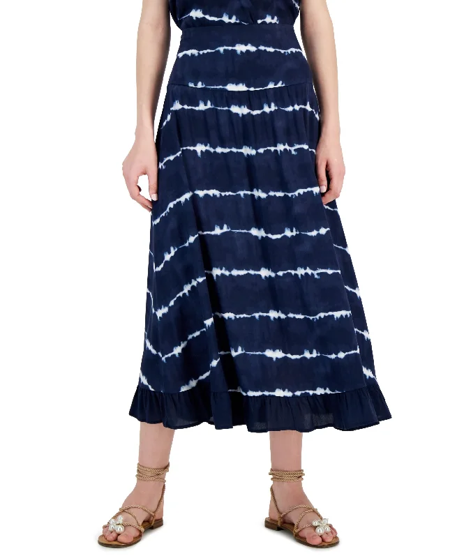 INC International Concepts Womens Tie Dye Stripe Skirt asymmetrical skirt cut