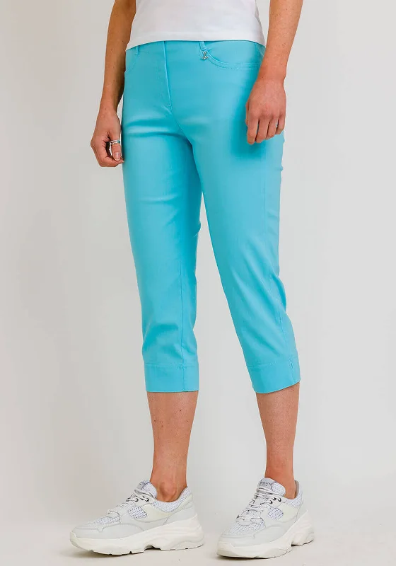 Robell Lexi 07 Slim Cropped Trousers, Sky Blue Trousers Denim Blue