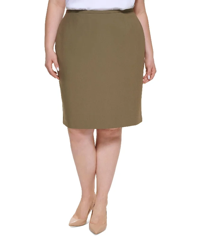 Calvin Klein Plus Size Luxe Pencil Skirt flowy skirt hem