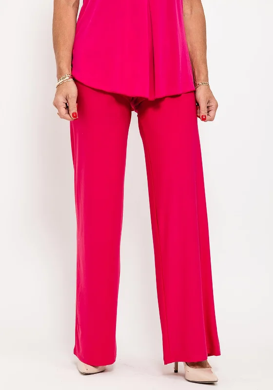 Seventy1 Slim Fitting Wide Trousers, Pink Trousers chic elegant