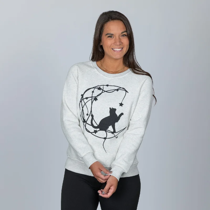 Moon Star Cat Crew Sweatshirt Graphic Hoodie Design Print