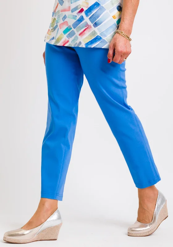 Robell Bella 09 Slim Cropped Trousers, Azure Blue Trousers Seasonal Trendy