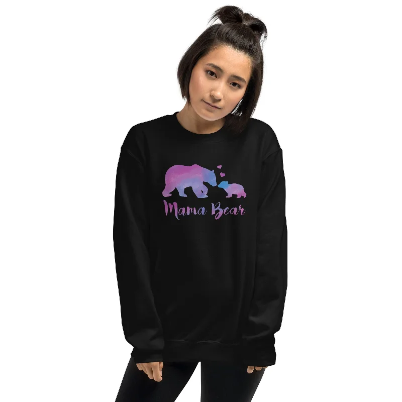 Mama Bear Crewneck Sweatshirt Hoodie with Hood Adjustable Protection