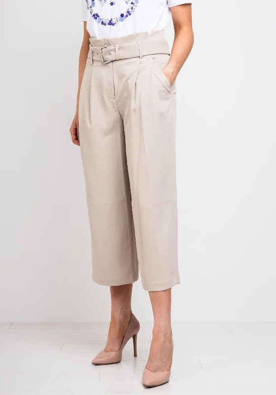 MICHAEL Michael Kors High Waist Culotte Trousers, Beige Trousers Modern Contemporary