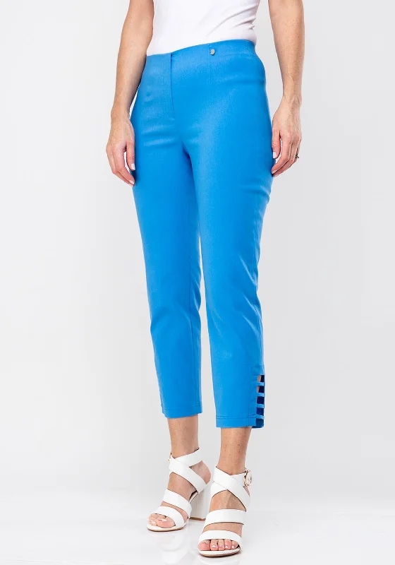 Robell Lena 09 Slim Fit Stretch Cropped Trousers, Azure Blue Trousers Bestseller Popular