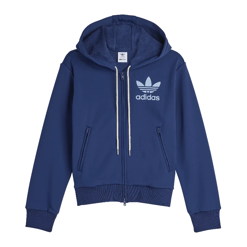 + Wales Bonner Track Hoodie 'Collegiate Navy' Hoodie with Set-In Sleeves Structured Classic