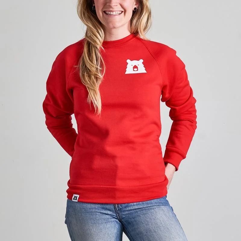 Mascot Crew Sweatshirt (Red + White) Hoodie with Earth Tones Natural Calm