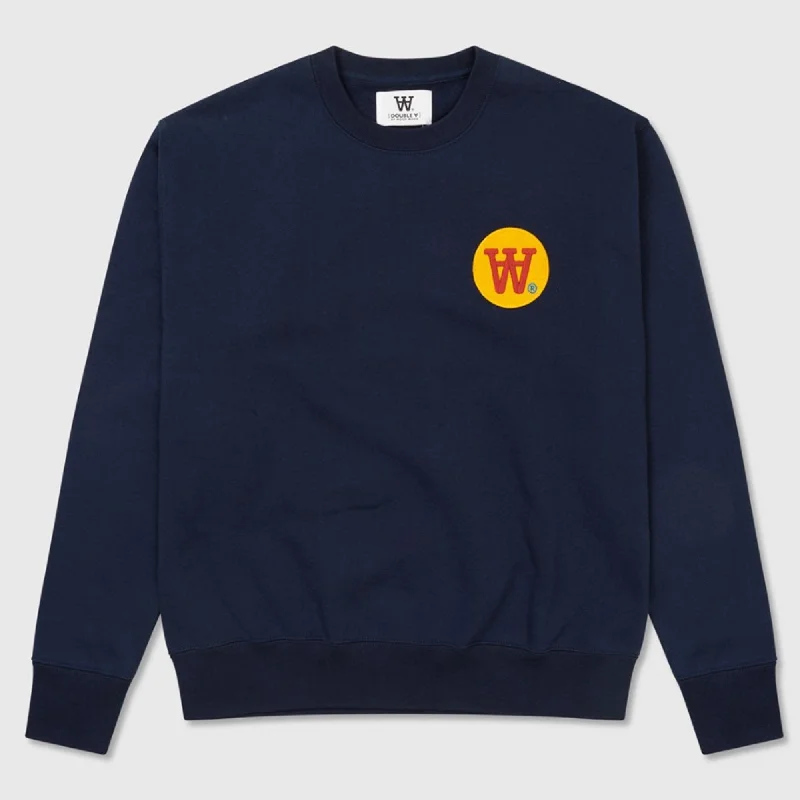 Jess Badge Sweatshirt (Navy) Hoodie with Thumb Holes Functional Cozy