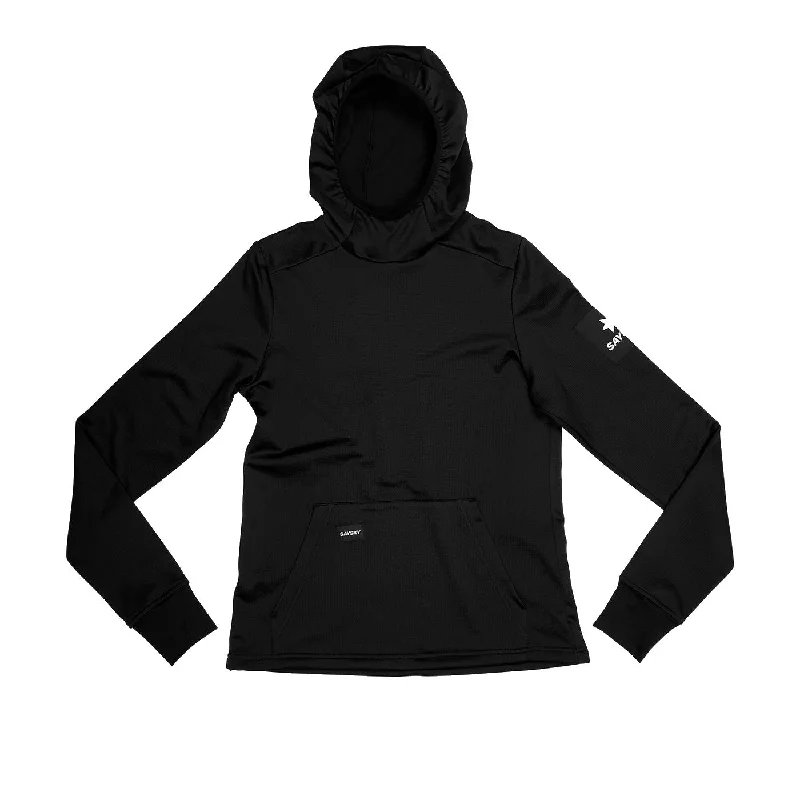 Saysky | Motion Fleece Hoodie | Dames | Black Hoodie with Snap Buttons Easy Quick