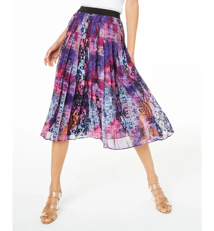 Bar III Printed Pleated Midi Skirt pencil skirt chic