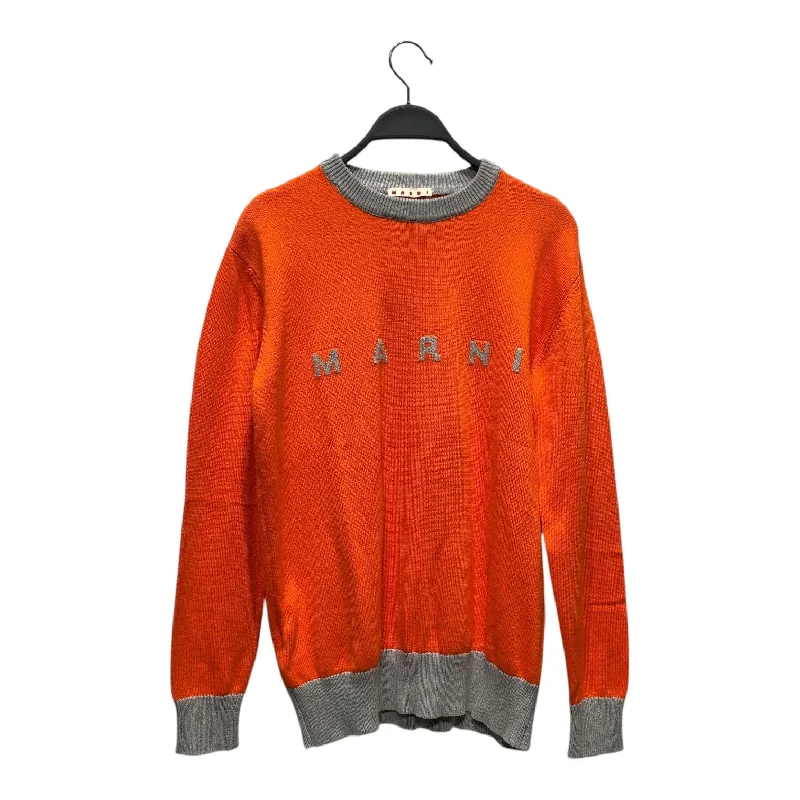 MARNI/Sweater/14/Cotton/ORN/SPELL OUT Cable Knit Ribbed Knit Lace Knit