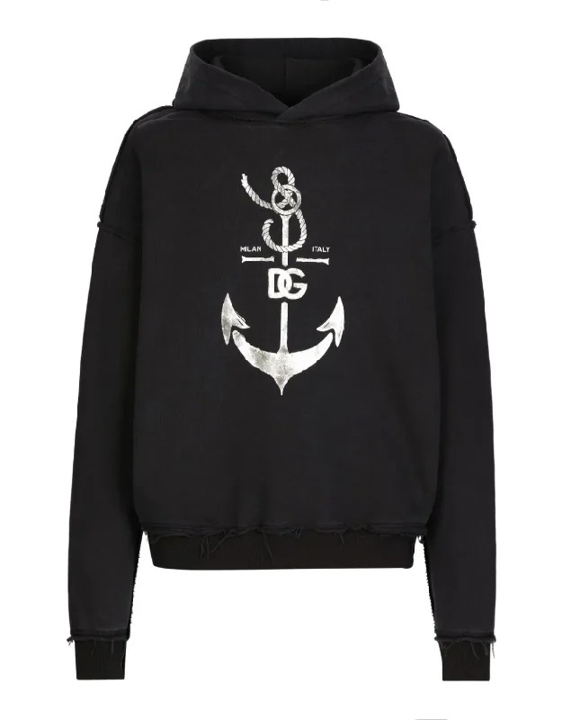 Dolce & Gabbana hoodie with Marina print Hoodie with Sequins Glamorous Eye-catching