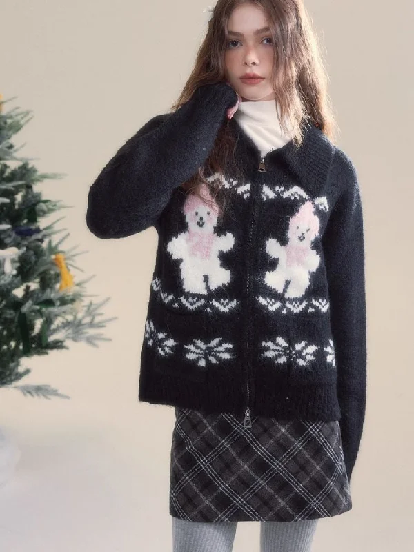 Snowflake Isle Vintage Sweater Cardigan【s0000005516】 Iron Safe Non-Iron Wrinkle Free