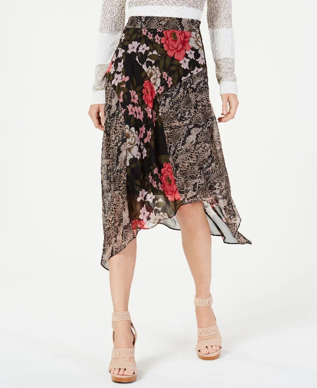 I.N.C. Petite Mixed-Print Floral Midi Skirt corduroy skirt cozy