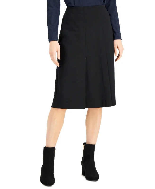 Alfani Pleated Pull On A Line Skirt spandex blend skirt