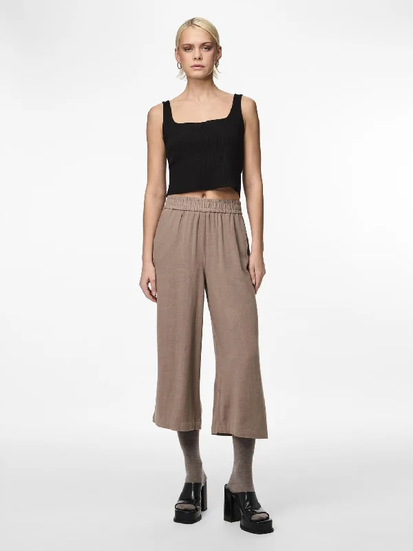 PCVINSTY Trousers - Fossil Trousers Elastic Waist Soft