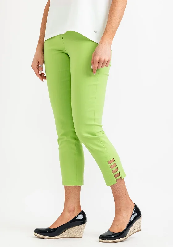 Robell Lena 09 Slim Fit Stretch Cropped Trousers, Kiwi Trousers Essential Wardrobe