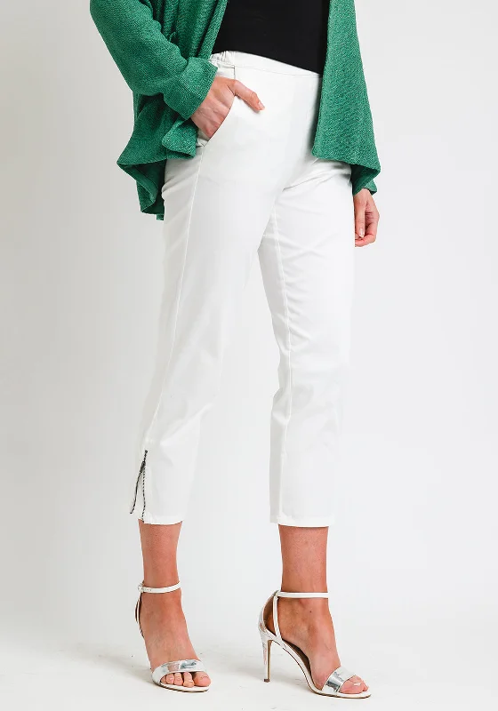 Masai Padme Straight Cropped Trousers, Off White Trousers Evening Elegant