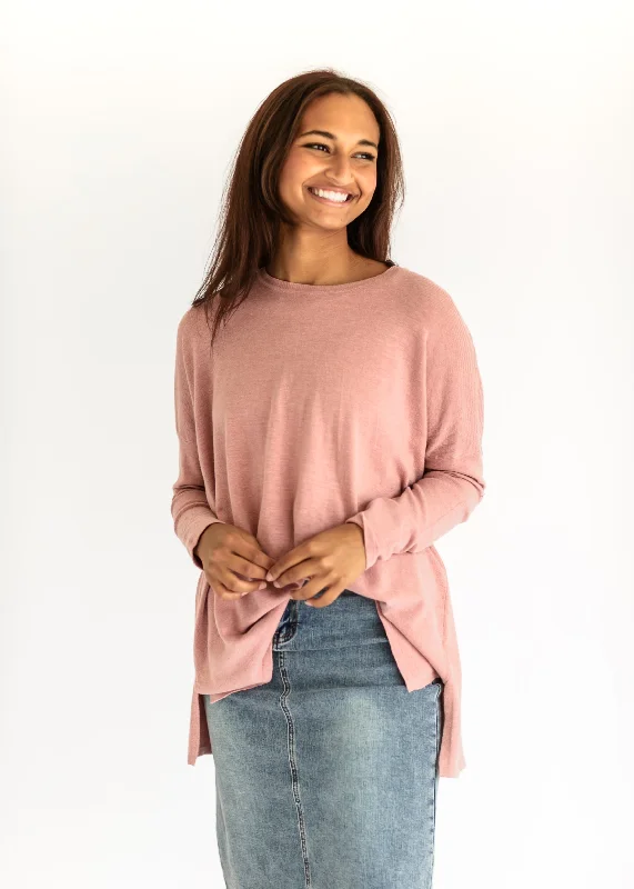 Soft Touch Drop Shoulder Sweater - FINAL SALE Transparent Opaque Sheer