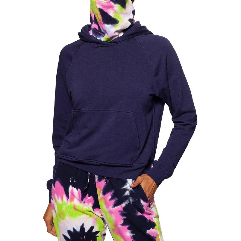 Womens Tie Dye Sweatshirt Hoodie Hoodie with Metallic Shiny Futuristic