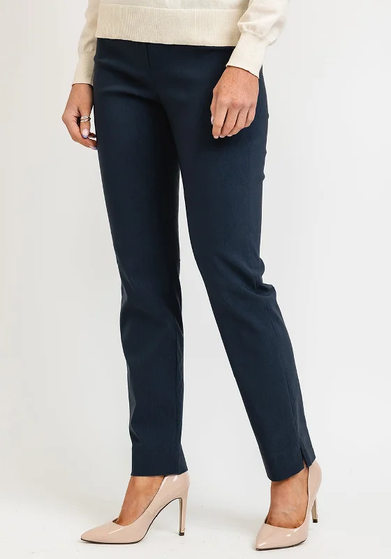 Robell Marie Full Length Slim Leg Trousers, Lead Grey Trousers chic elegant