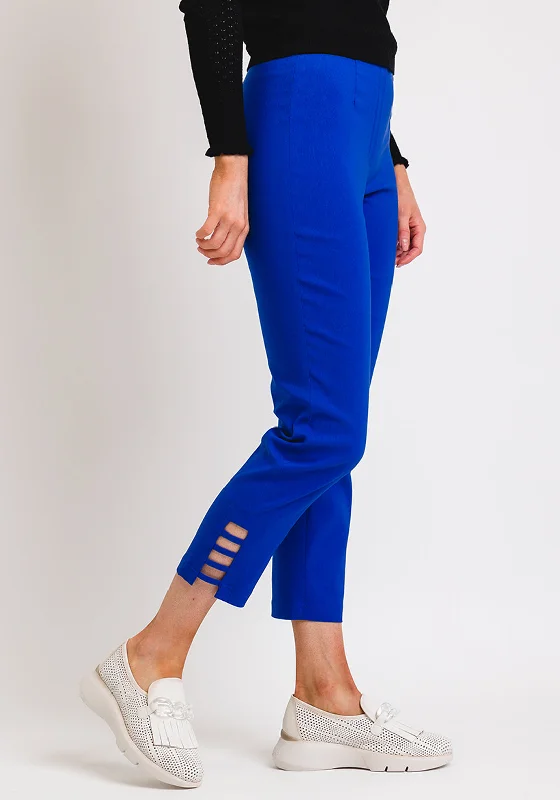 Robell Lena Slim Fit Stretch Cropped Trousers, Royal Blue Trousers Business Professional