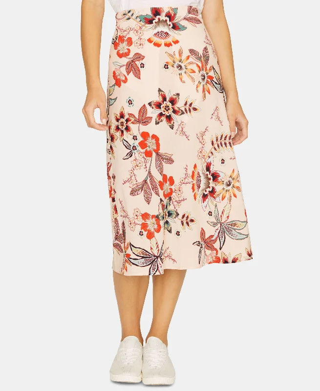 Sanctuary Everyday Floral Printed Midi Skirt athletic skirt fit