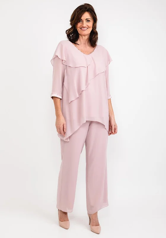 Lizabella Top & Trouser Two Piece, Blush Trousers Winter Warm