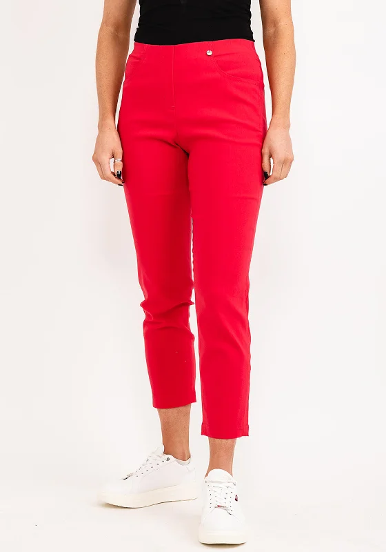 Robell Bella 09 Ankle Grazer Trousers, Rose Red Trousers Trousers Formal