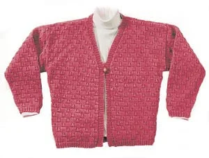 One Button Cardigan Pattern (Knit) Solid Print Embellished