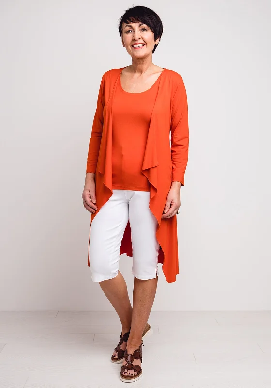 Masai Ibone Long Jersey Cardigan, Pumpkin Mesh Cardigan Canvas Denim