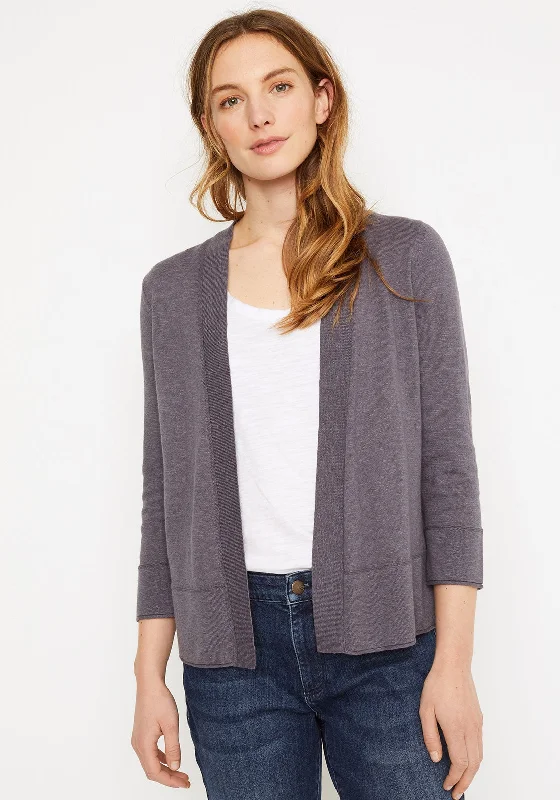 White Stuff Ocean Cotton & Linen Cardigan, Muted Purple Boxy Cardigan Fitted Cardigan A-Line