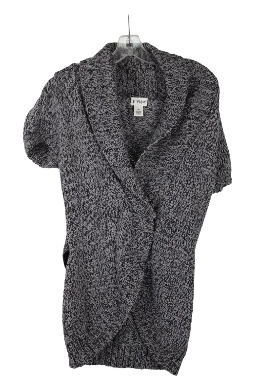 In Stitches Gray Heathered Knit Cardigan | M Front Pockets Side Pockets Patch Pockets